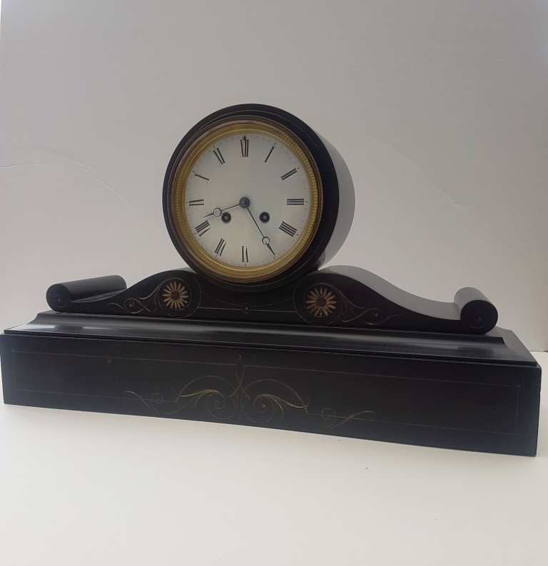 victorian black slate marble clock