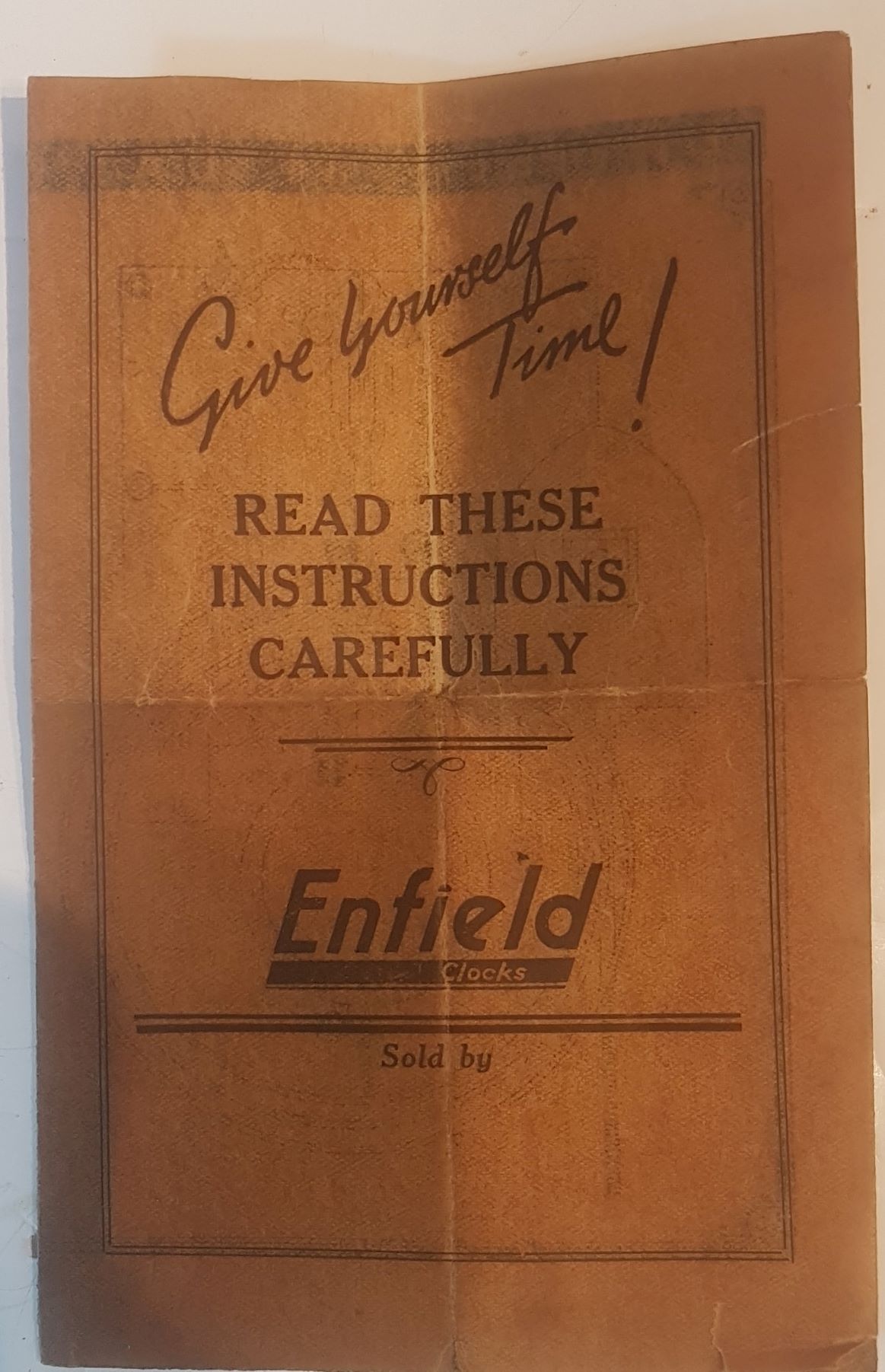 enfield mantel clock instruction leaflet