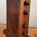 side and rear view wooden perpetual calendar from theclock-shop.co.uk