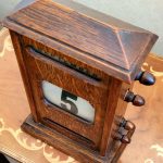 top view vintage or antique wooden perpetual calendar